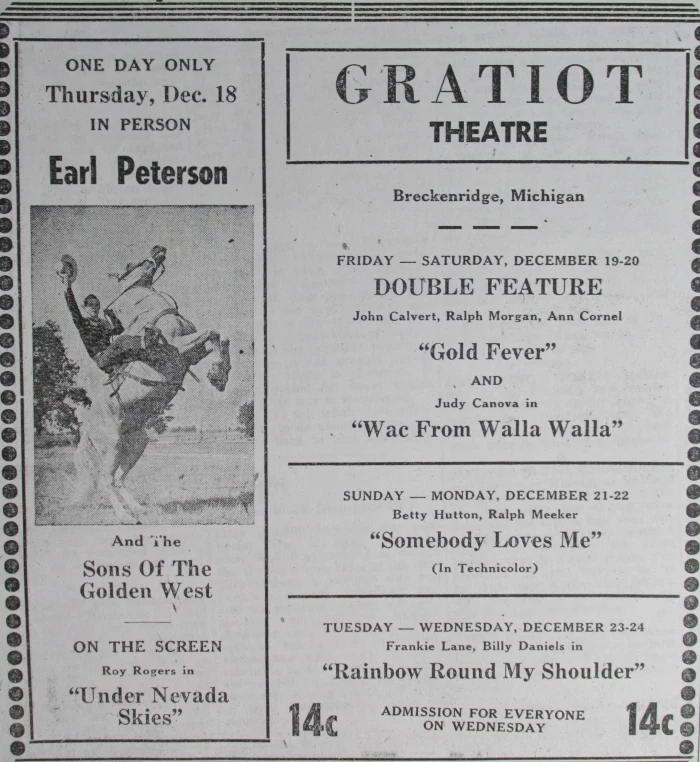 Gratiot Theatre - From Goodspeed Gratiot County Historical Blog (newer photo)
